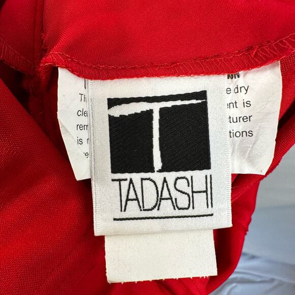 Tadashi Womens Red Cowl Neck Open Back Sleeveless Bodycon Long Dress Size S - Picture 13 of 16